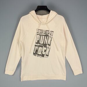 Blondie Women’s M Hoodie Don't Stop To Punk Rock Graphic Lyric Waffle Knit Rare